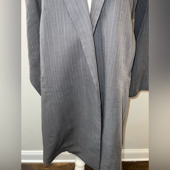 Vintage 90s Yohji Yamamoto Grey pinstriped Blazer Coat ASO Carolyn Bessette CBK - Picture 6 of 12
